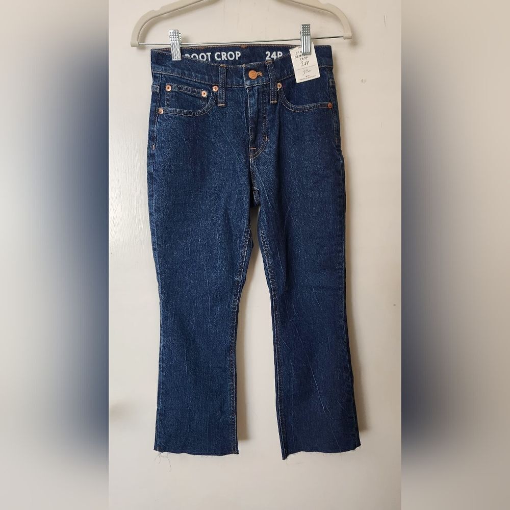 🌸J. Crew 9" Demi Billie Boot  Crop Jeans 24P Raw Hem NWT